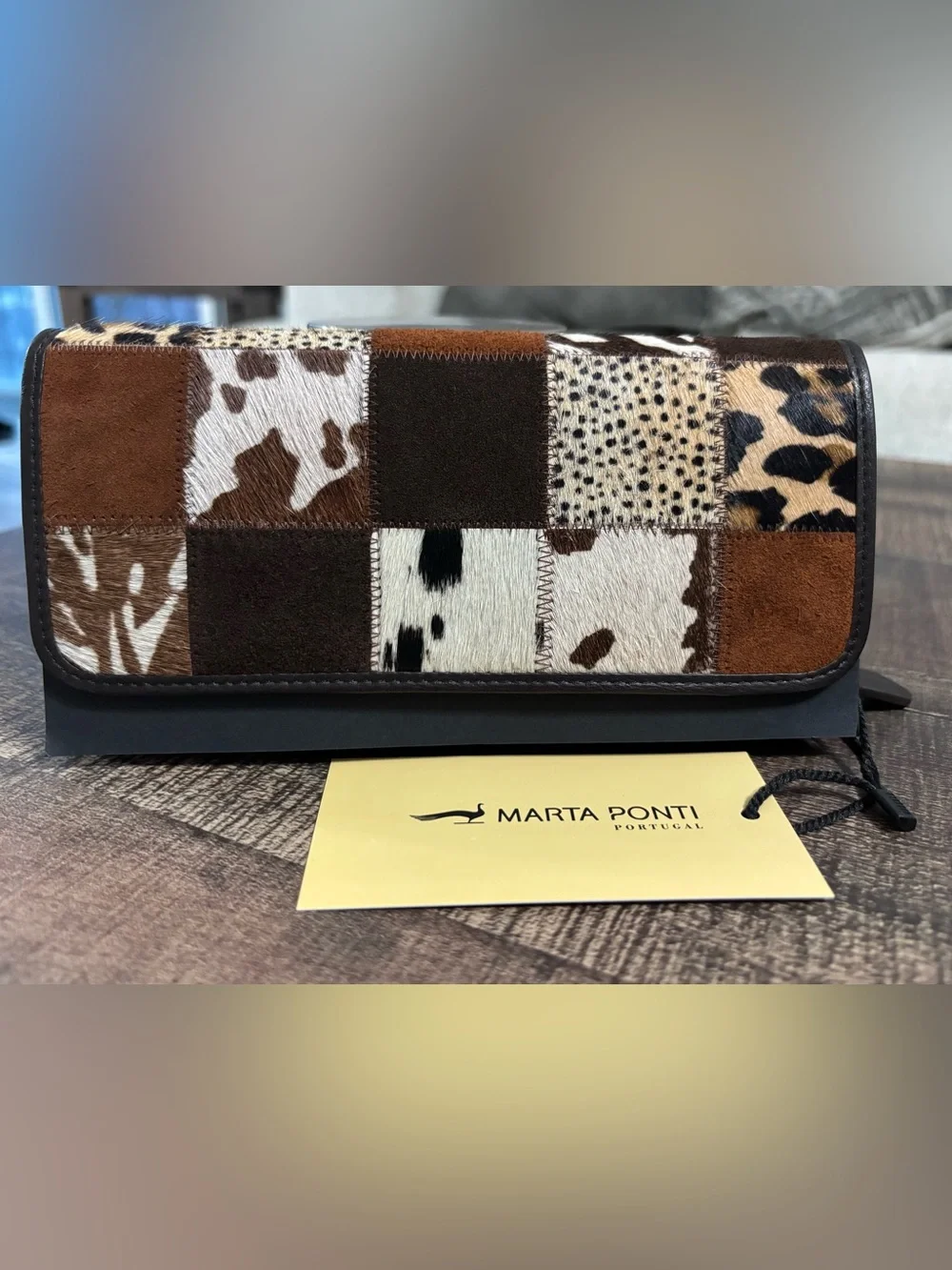 Marta Ponti Patchwork Haircalf Leather Wallet